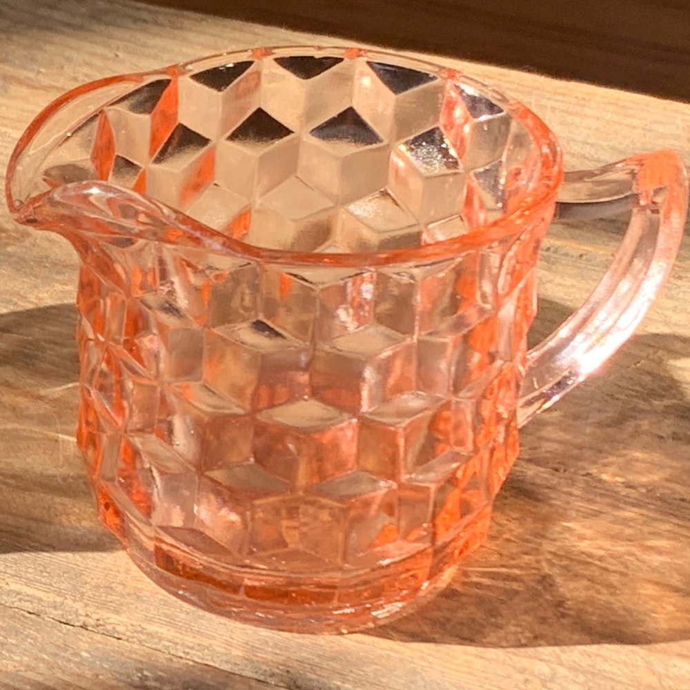 Desirable Style: Vintage Pink Depression Glass Creamer and Sugar Bowl